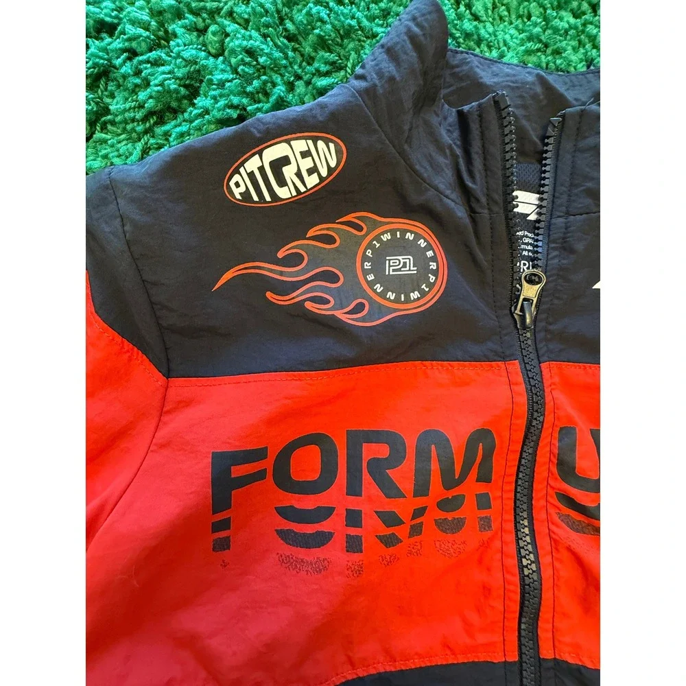 Formula‎ 1 Racing Windbreaker Jacket Kids XS Black Red Good Hybrid Apparel F1